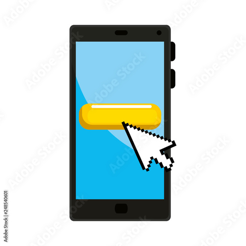 smartphone with pointer cursor