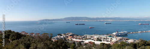 Panoramic view of the bay of Algeciras seen from the Gibraltar Rock