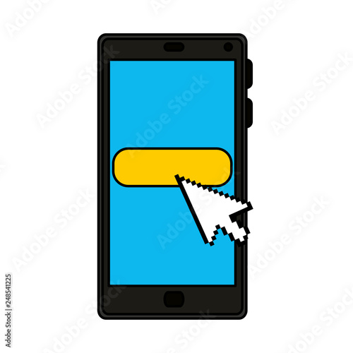 smartphone with pointer cursor