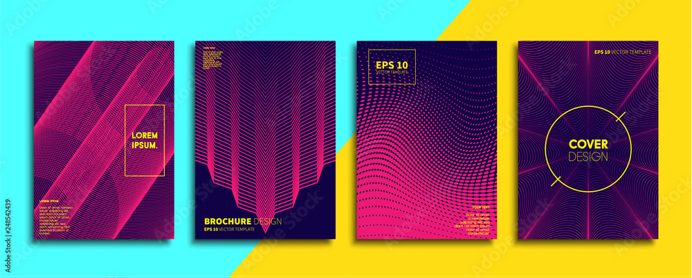 Vector cover designs. Future Poster template. Smartphone modern background set.