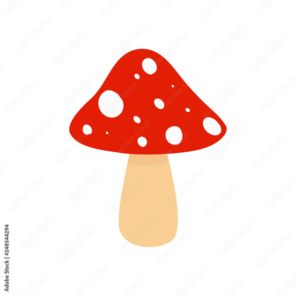Amanita. Mushroom. Dangerous mushroom. Vector illustration. EPS 10. Amanita. Mushroom. Dangerous mushroom. Vector illustration. EPS 10.