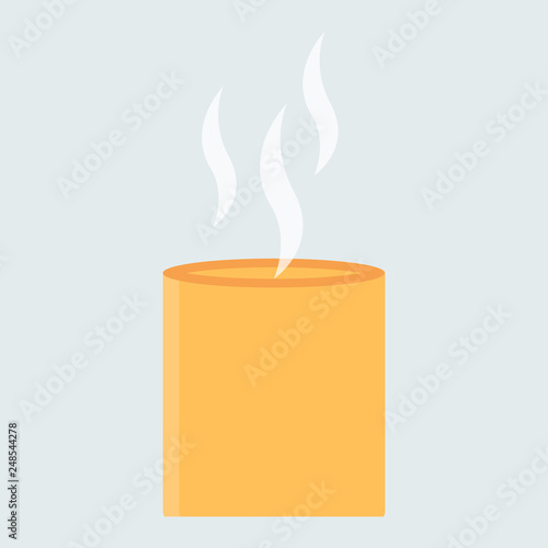 A cup. Orange cup. A cup for drinking, coffee, tea and water. Vector illustration. EPS 10.