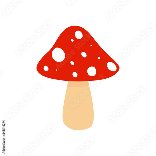 Amanita. Mushroom. Dangerous mushroom. Vector illustration. EPS 10.