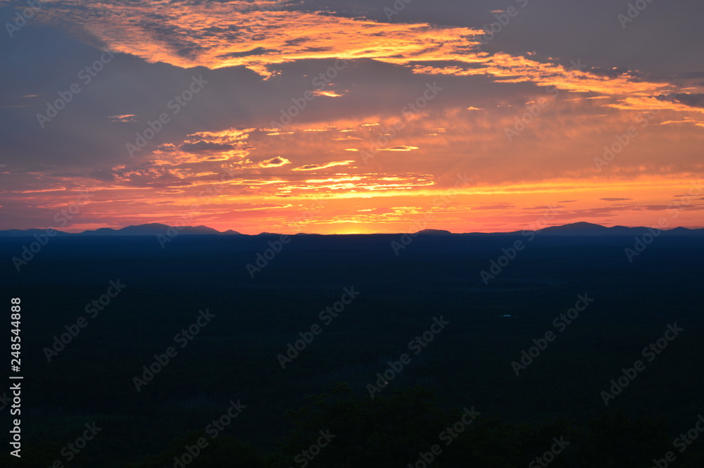 sunset in the mountains