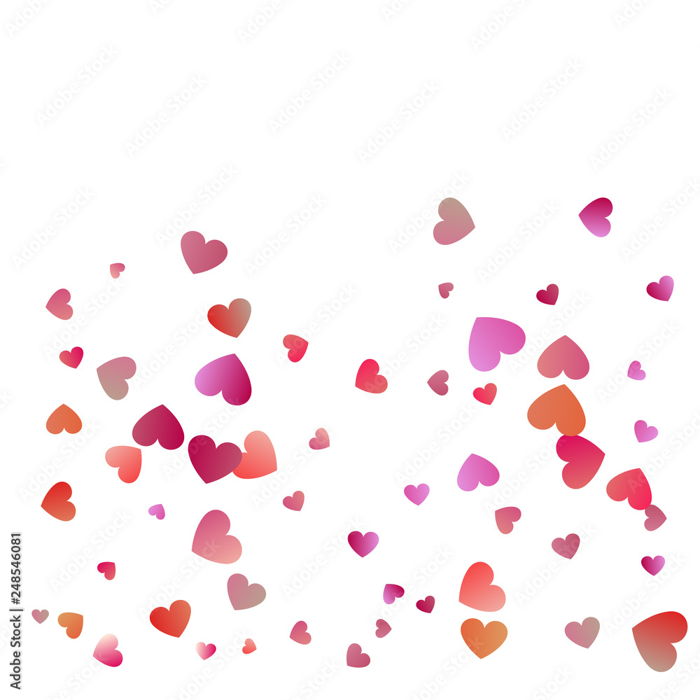 Red hearts confetti celebrations. Simple festive modern design. Holiday vector.
