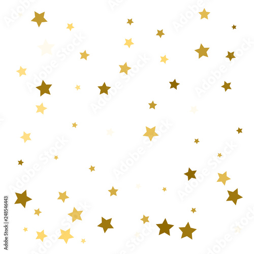 Gold stars. Confetti celebration  falling golden abstract decoration