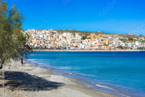 Fototapeta Naklejka Na Ścianę i Meble -  The pictursque port of Sitia, Crete, Greece. Sitia is a traditional town at the east Crete near the beach of palm trees, Vai. 