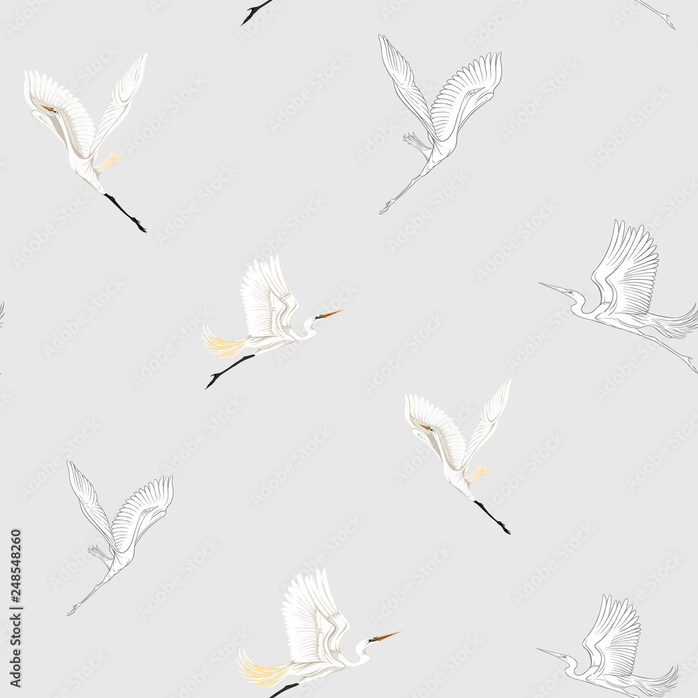 Seamless pattern, background with tropical birds Seamless pattern, background with tropical birds