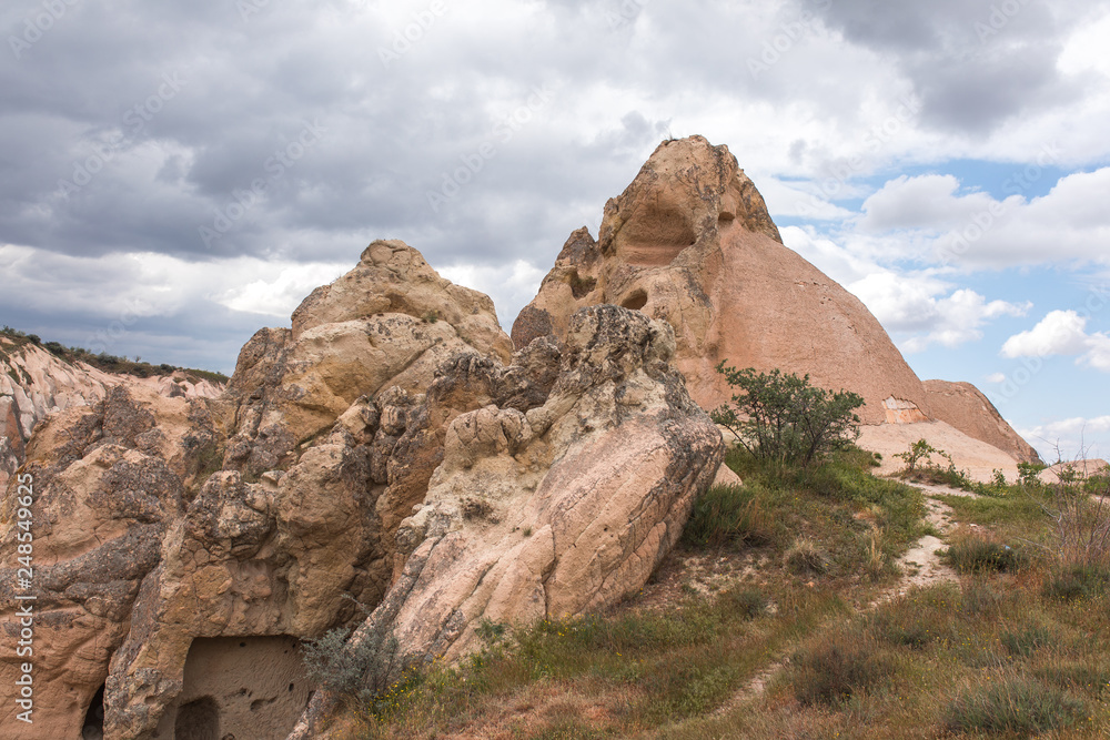 Fairy chimneys in Nevsehir, Goreme, Cappadocia Turkey.