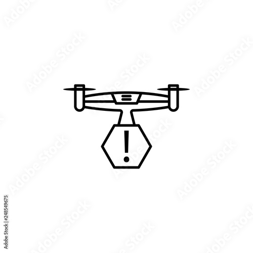 quadcopter  drone  sign  warning icon. Element of quadrocopter icon. Thin line icon for website design and development  app development. Premium icon