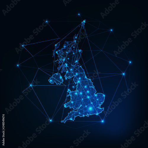 United Kingdom of Great Britain and Northern Ireland map outline.