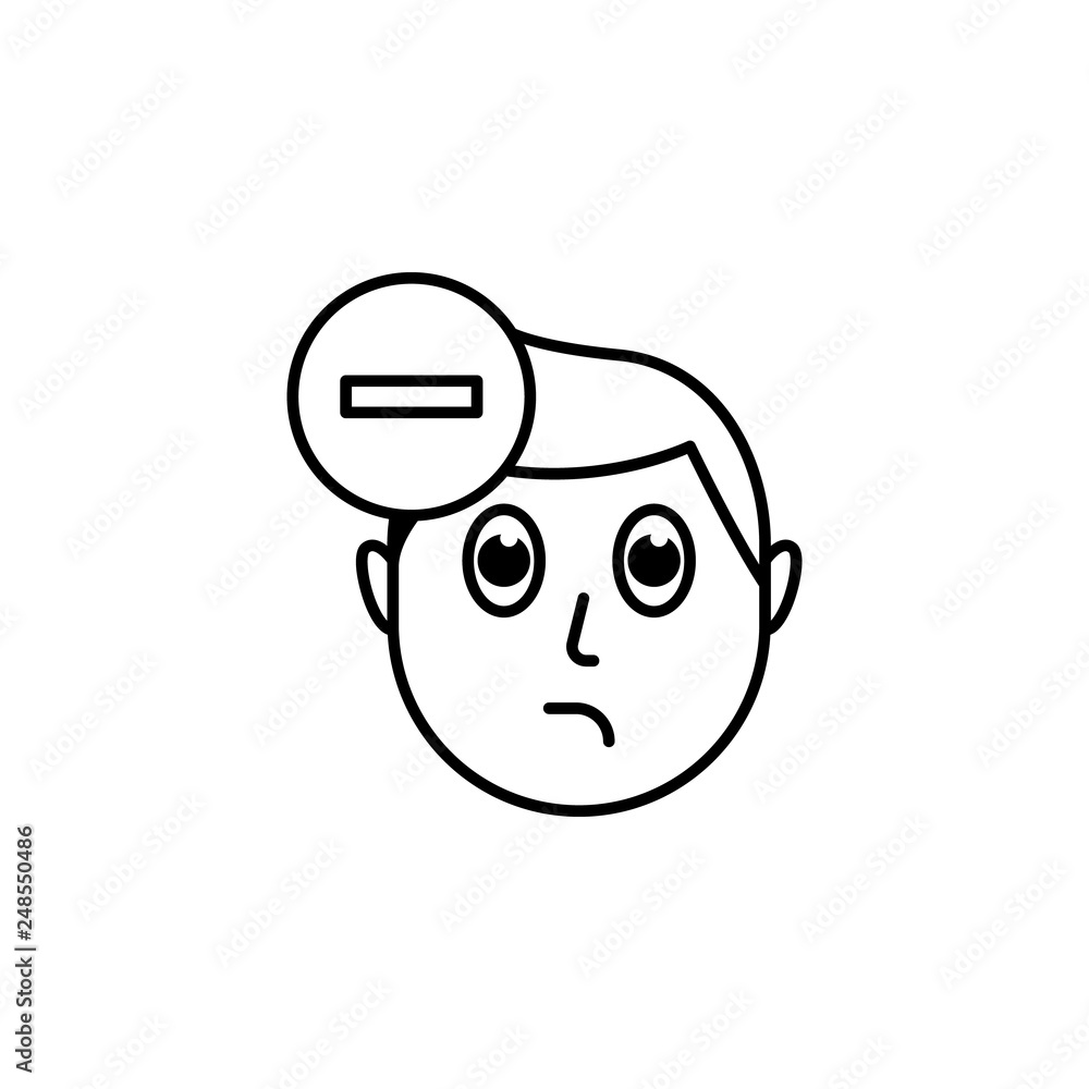 human face character mind in delete icon human face character mind in delete icon
