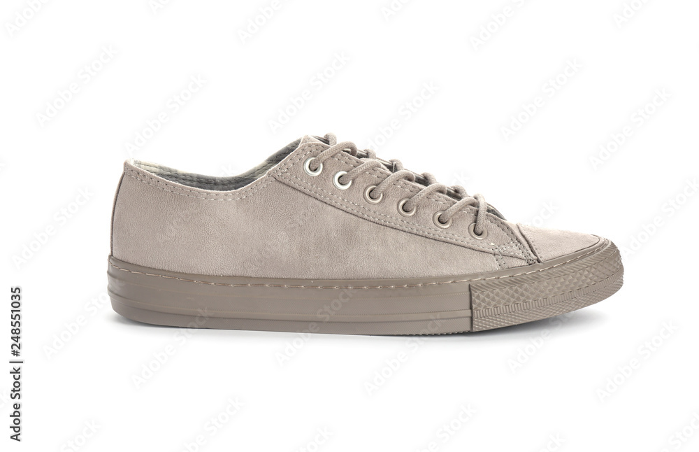 Stylish sneaker on white background. Trendy footwear Stylish sneaker on white background. Trendy footwear