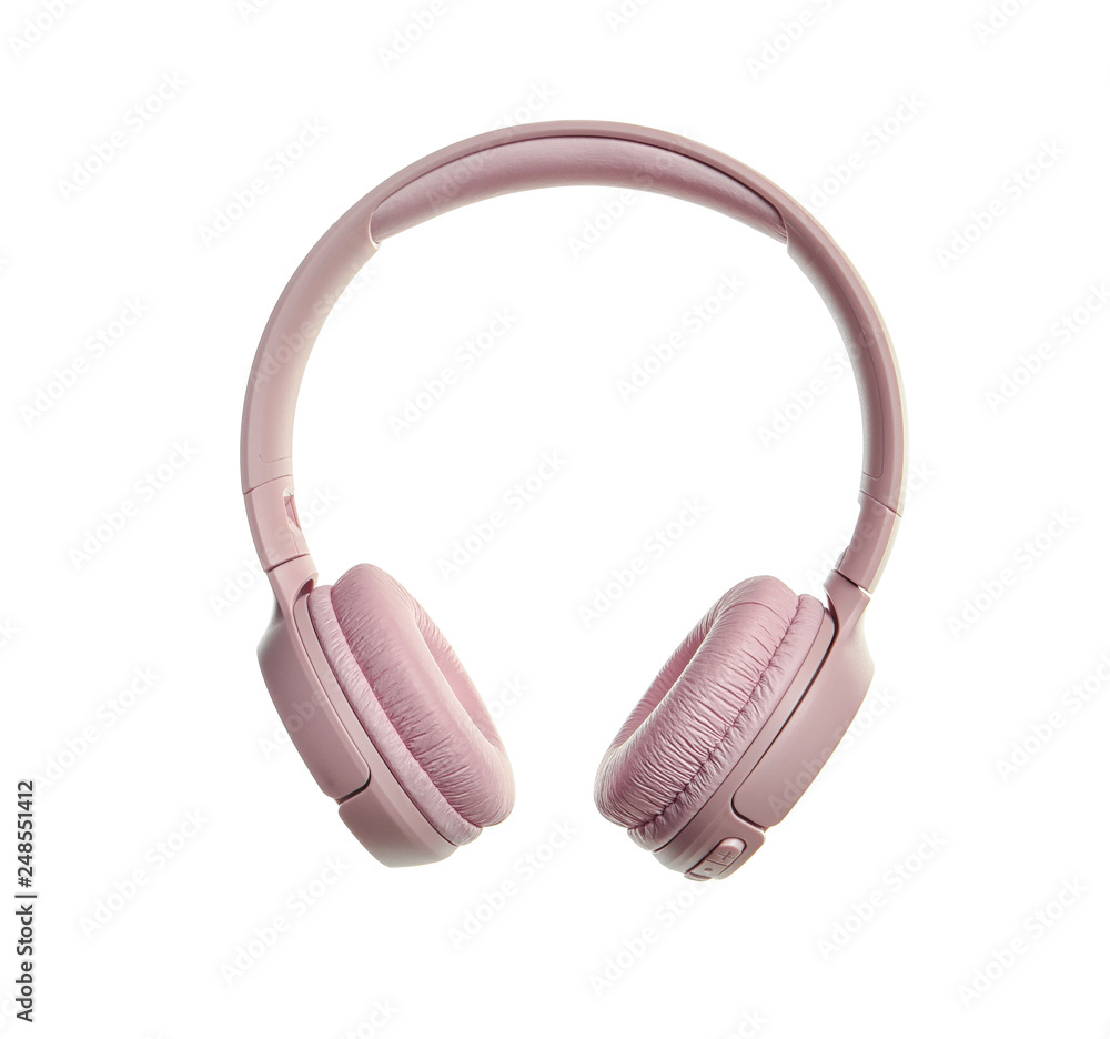 Stylish modern wireless headphones isolated on white Stylish modern wireless headphones isolated on white