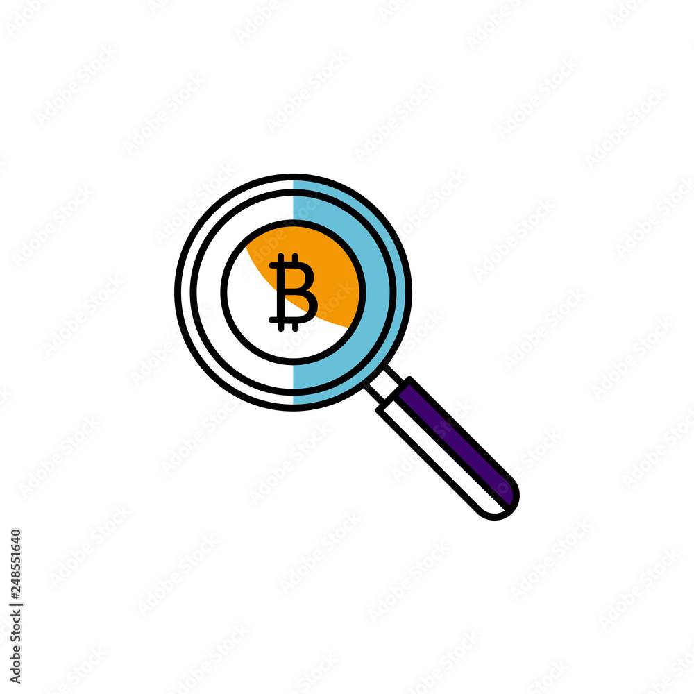 cryptocurrency, bitcoin, search, magnifier icon. Element of color finance. Premium quality graphic design icon. Signs and symbols collection icon for websites