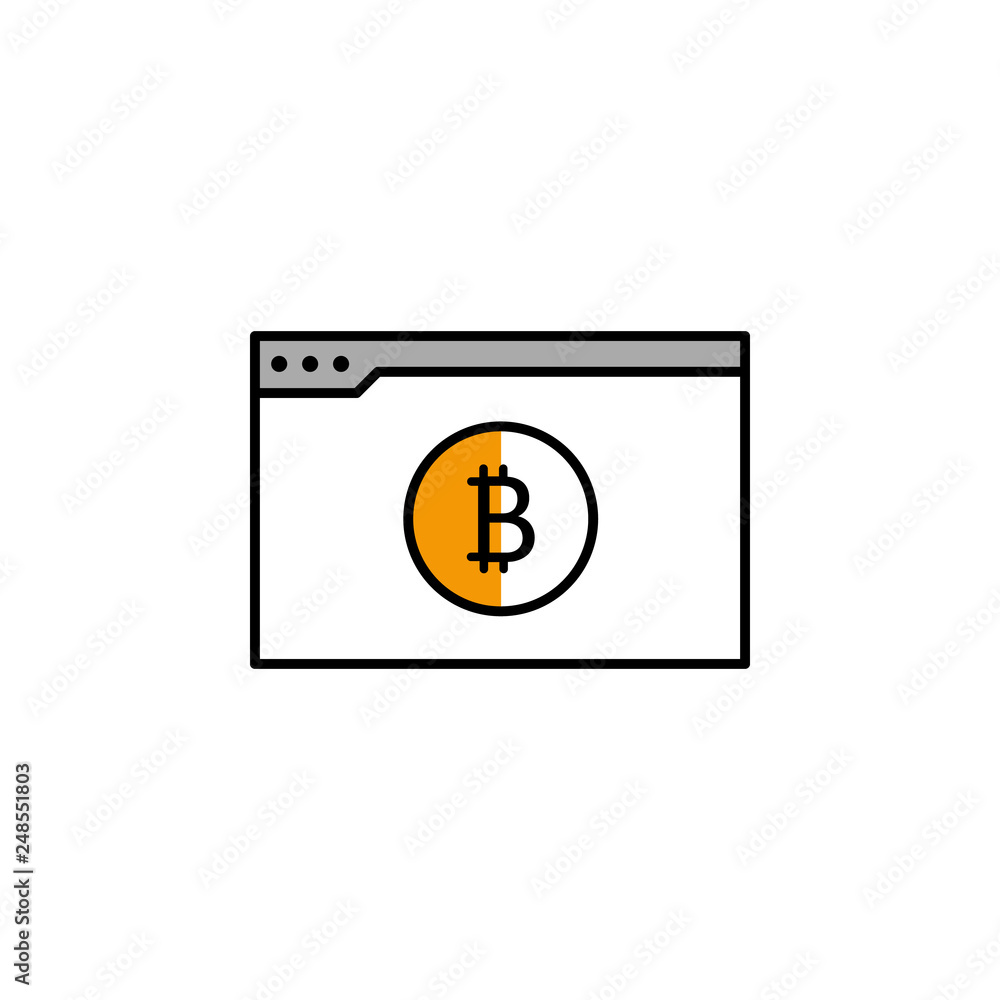 web browser, bitcoin, cryptocurrency, finance icon. Element of color finance. Premium quality graphic design icon. Signs and symbols collection icon for websites web browser, bitcoin, cryptocurrency, finance icon. Element of color finance. Premium quality graphic design icon. Signs and symbols collection icon for websites