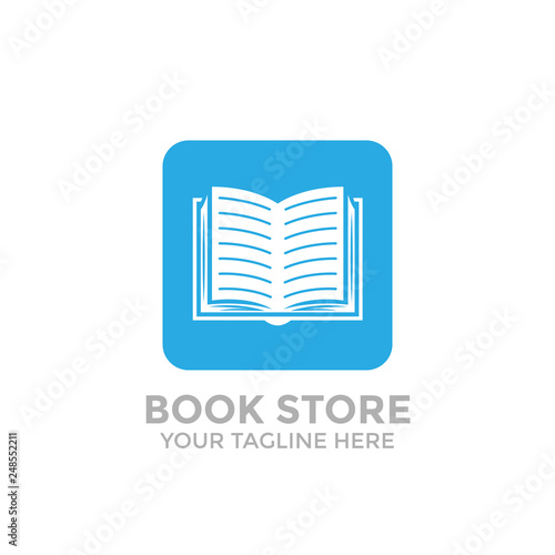 logo book shop template. learning education book store
