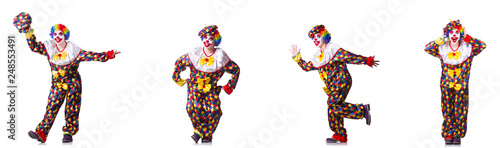 Funny male clown isolated on white