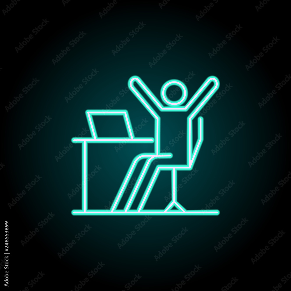 businessman icon. Elements of conceptual figures in neon style icons. Simple icon for websites, web design, mobile app, info graphics