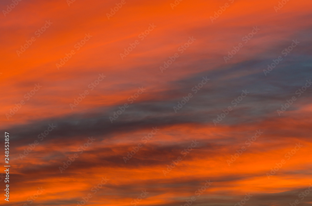 Sunset sky with beautiful colors as background
