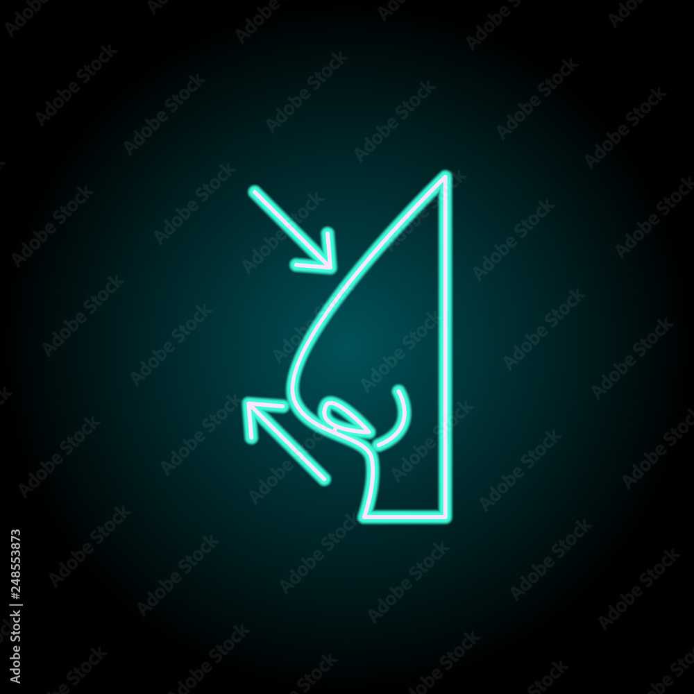 rhinoplasty icon. Elements of plastic syrgery in neon style icons. Simple icon for websites, web design, mobile app, info graphics rhinoplasty icon. Elements of plastic syrgery in neon style icons. Simple icon for websites, web design, mobile app, info graphics