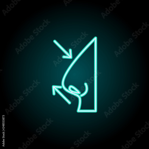 rhinoplasty icon. Elements of plastic syrgery in neon style icons. Simple icon for websites, web design, mobile app, info graphics