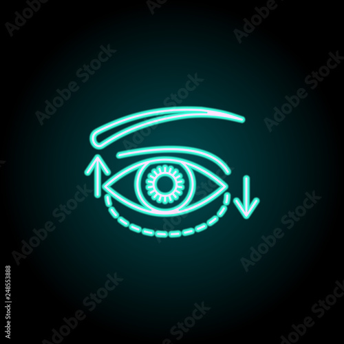 blepharoplasty icon. Elements of plastic syrgery in neon style icons. Simple icon for websites, web design, mobile app, info graphics