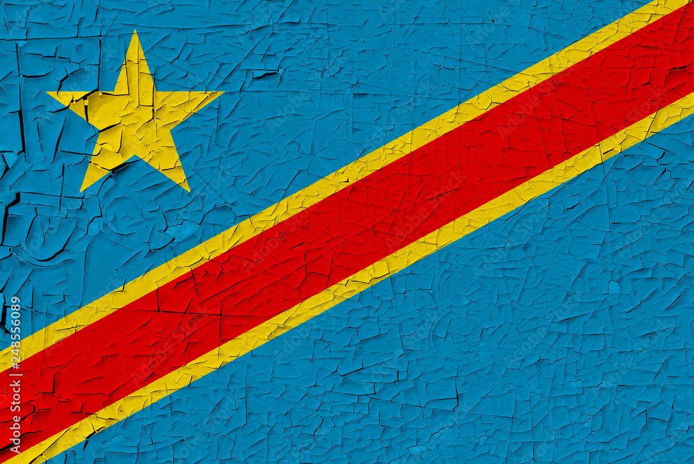 Democratic Republic of the Congo painted flag