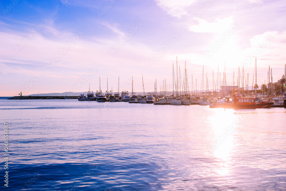 Port. Evening at the port. Estepona, Malaga, Andalusia, Spain. Picture taken – 10 February 2019. Port. Evening at the port. Estepona, Malaga, Andalusia, Spain. Picture taken – 10 February 2019.