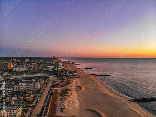 Asbury Park New Jersey Boardwalk Sunrise Aerial Photo