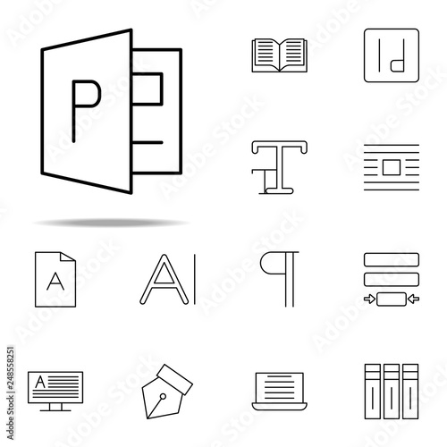 editorial, publisher icon. editorial design icons universal set for web and mobile