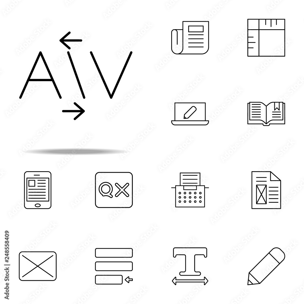 editorial, kerning icon. editorial design icons universal set for web and mobile editorial, kerning icon. editorial design icons universal set for web and mobile