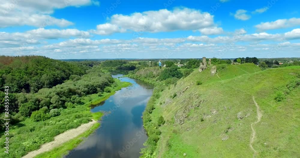 Nadlslachanskaya Switzerland. Ukraine, Rivne region, Aerial drone view Nadlslachanskaya Switzerland. Ukraine, Rivne region, Aerial drone view