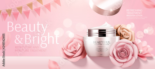 Romantic cosmetic cream banner