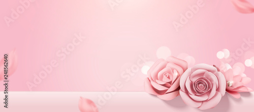 Romantic baby pink paper roses