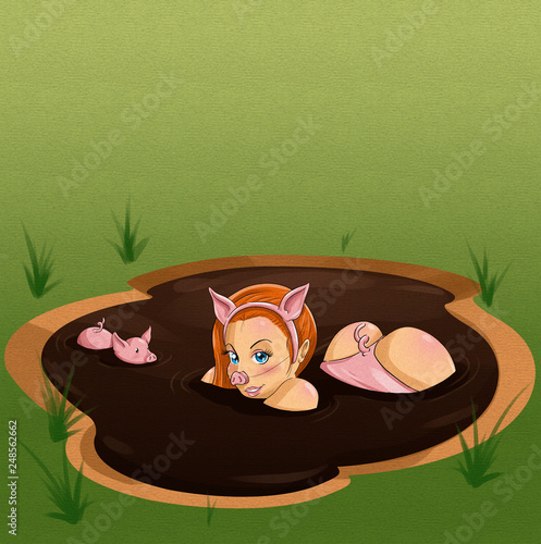 little pigs in the mud