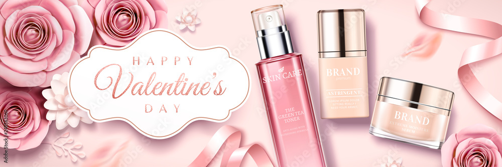 Happy Valentine's day skincare ads