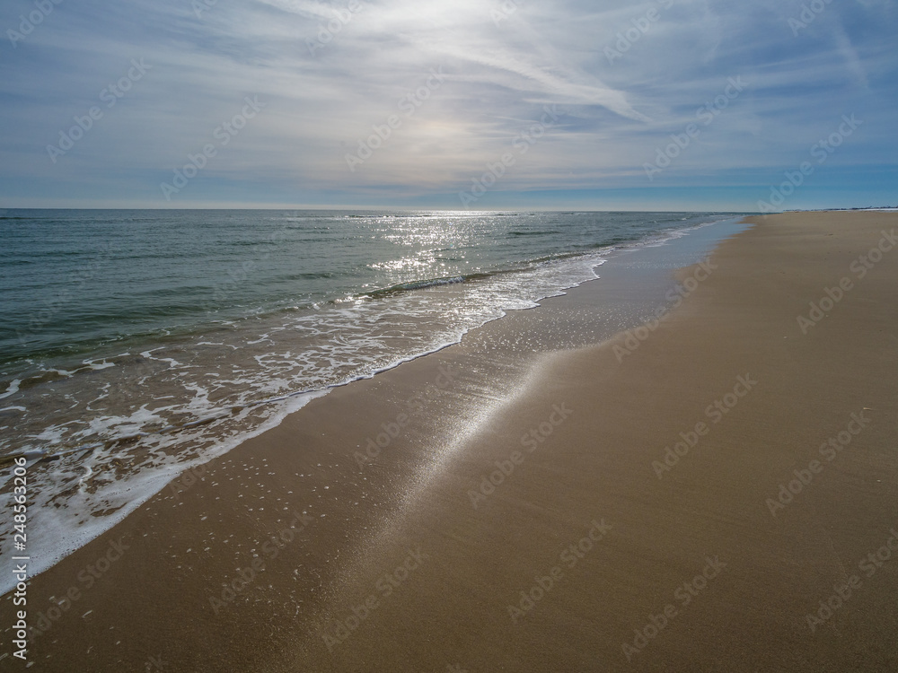 Empty beach after snowfall Empty beach after snowfall