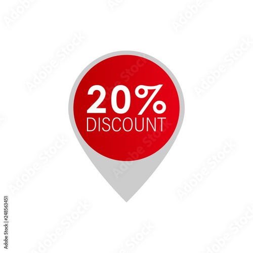 Free Download  color tag discount 20% sale icon. Element of discount tag. Premium quality graphic design icon. Signs and symbols collection icon for websites, web design, mobile app - GFXLoad
