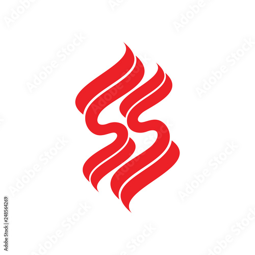 letter ss curves ribbon clean motion logo vector