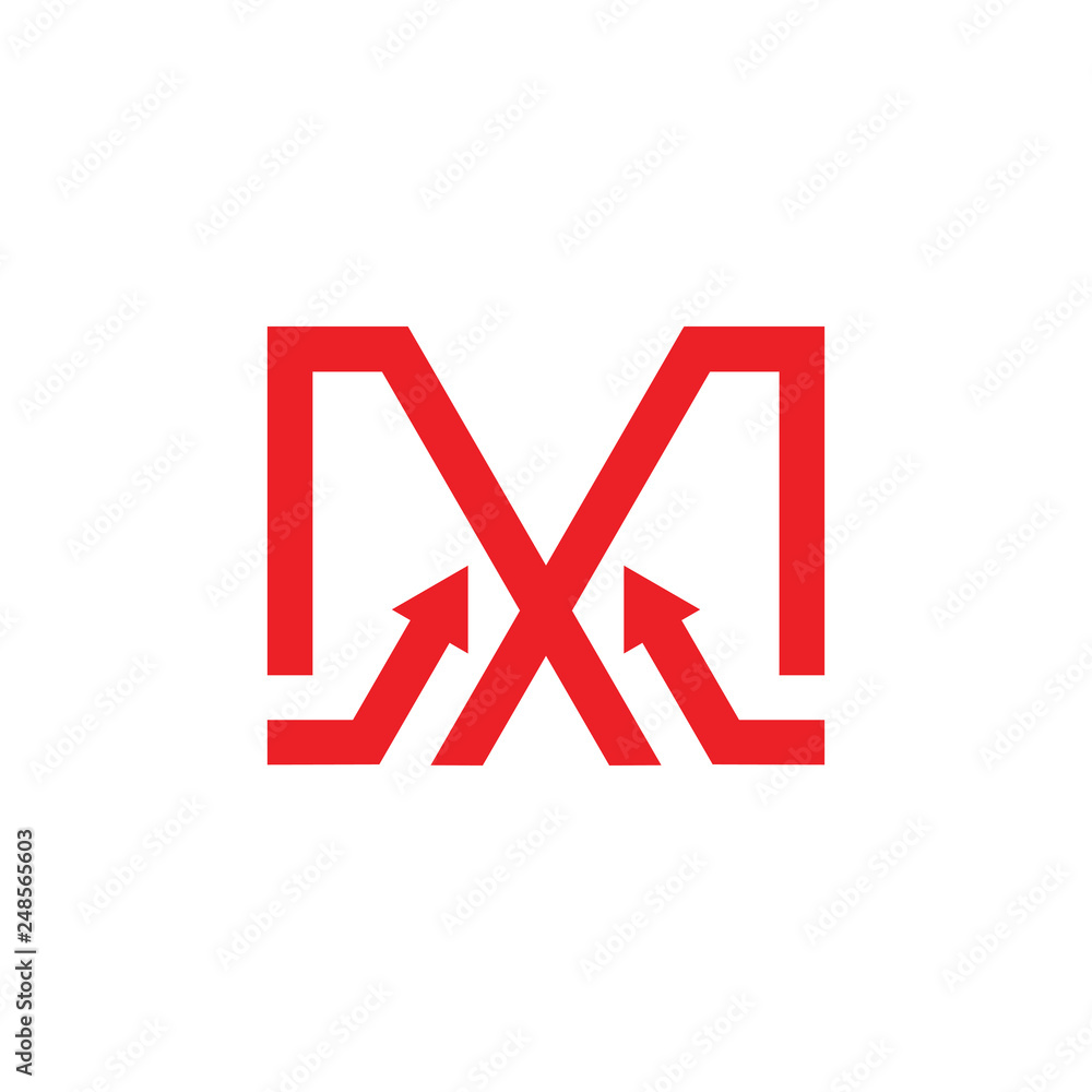 letter m simple geometric arrow line logo vector letter m simple geometric arrow line logo vector