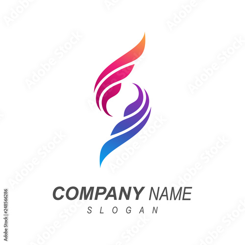 Wing Letter S Logo Template