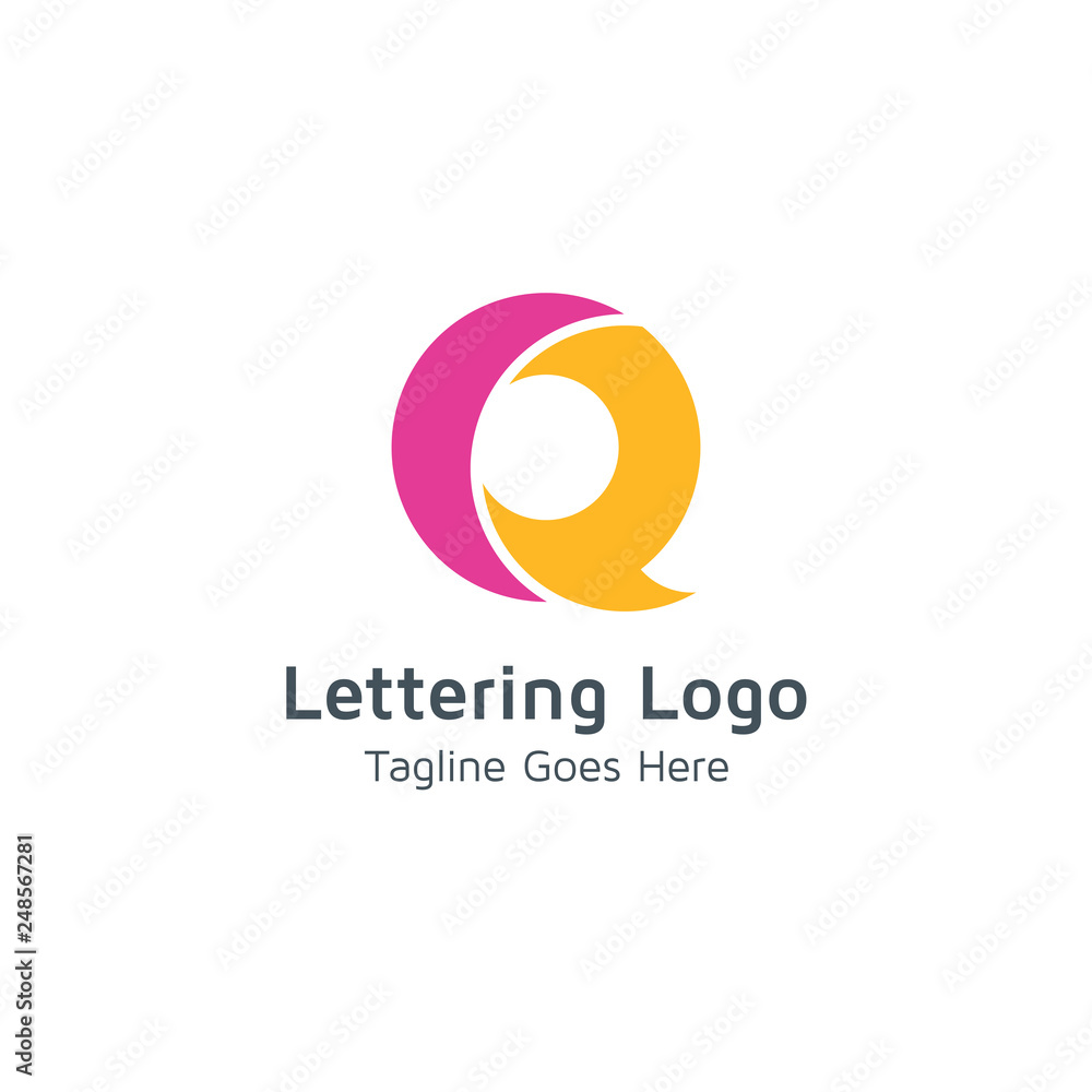 Lettering Q vector