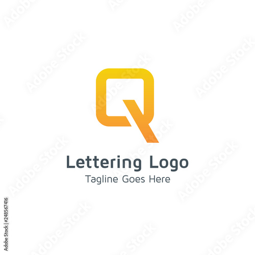 Lettering Q vector