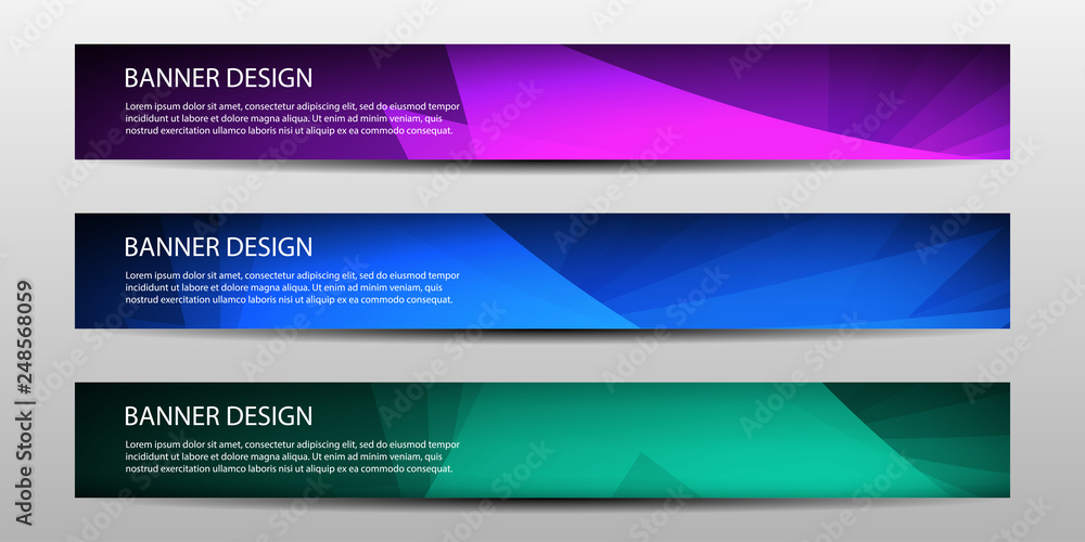 Fototapeta premium Abstract vector banners with geometric background ,annual report, design templates, future Poster template design