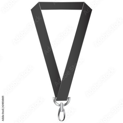 Photos Black Lanyard Vector Icon Illustration