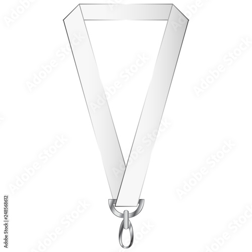 White Lanyard Vector Icon Illustration
