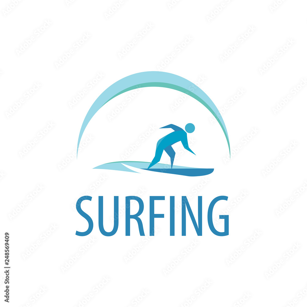 Vector People Surfing Logo Vector People Surfing Logo