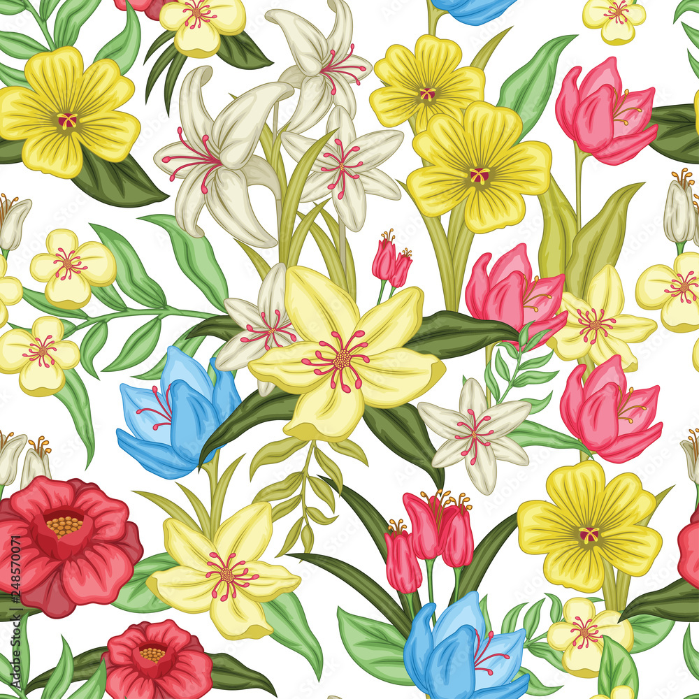 Beautiful Seamless Floral pattern design Print Beautiful Seamless Floral pattern design Print
