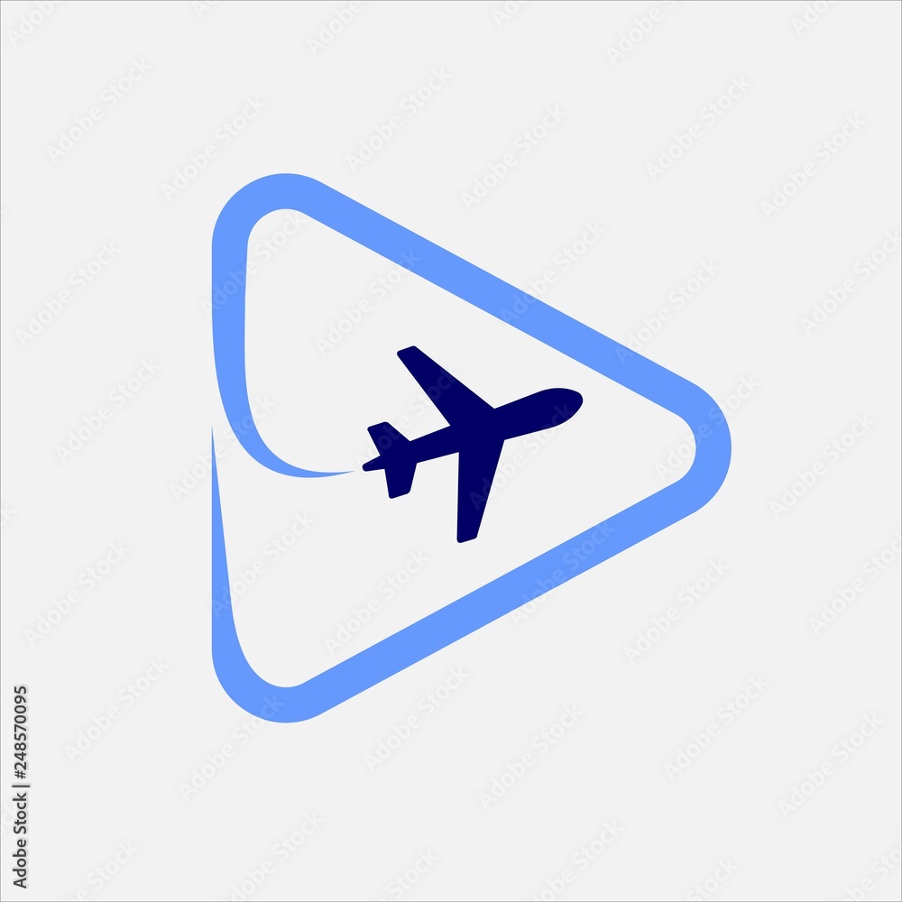 Airplane formed Play icon